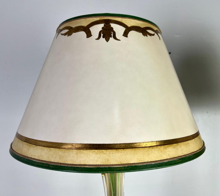 20th Century Italian Art Glass Lamps with Parchment Shades, Pair