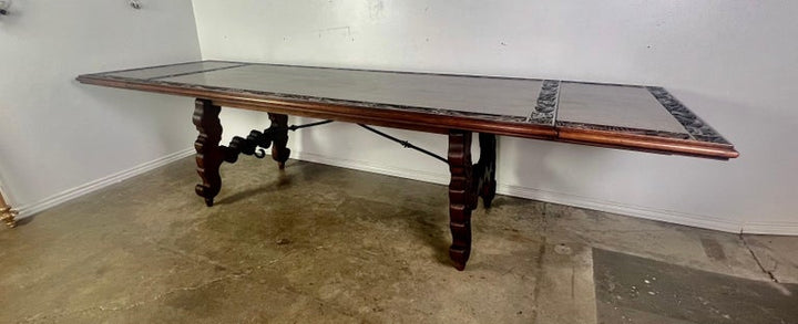 Early 20th Century Spanish Refractory Dining Table with Leaves