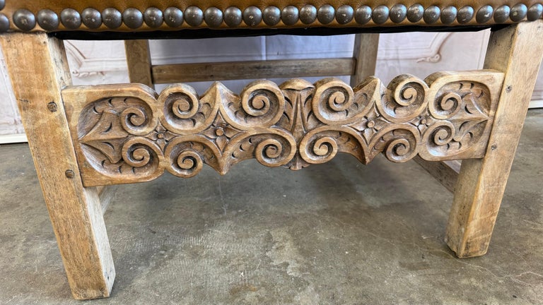 Set of Eight Spanish Colonial Leather Dining Chairs