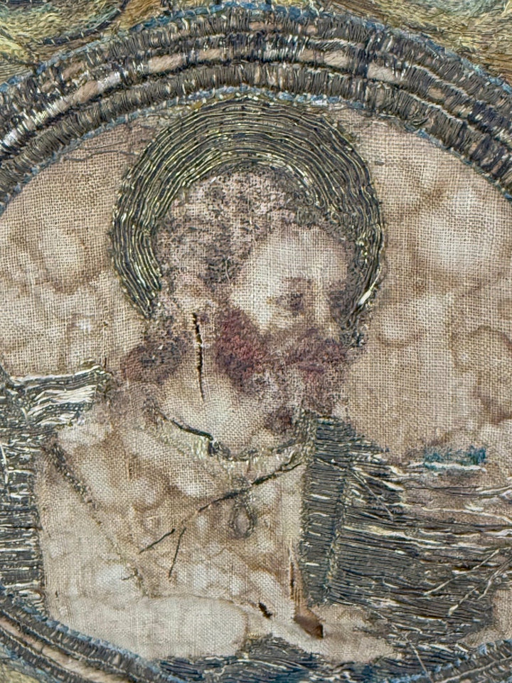 18th Century Italian Framed Embroidered Panel