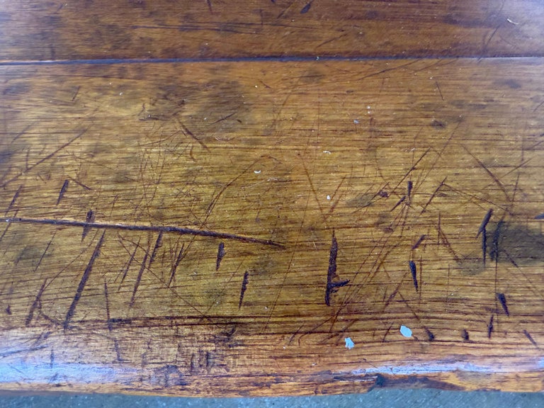 French Country Walnut Coffee Table with Turned Legs and Lower Shelf