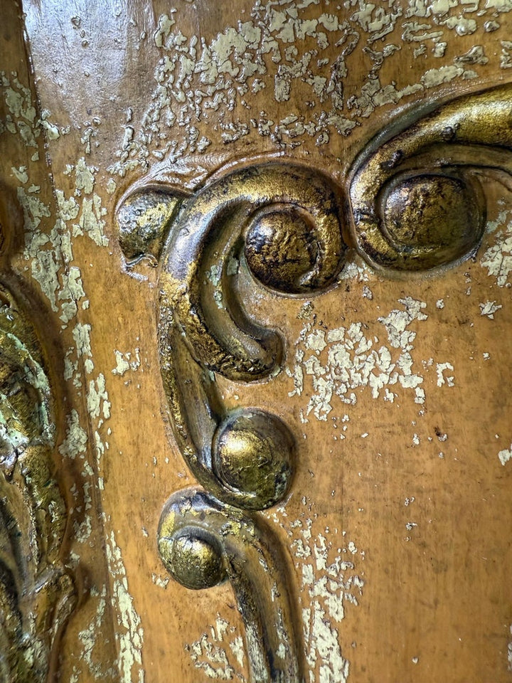 French Rococo Painted and Giltwood Commode