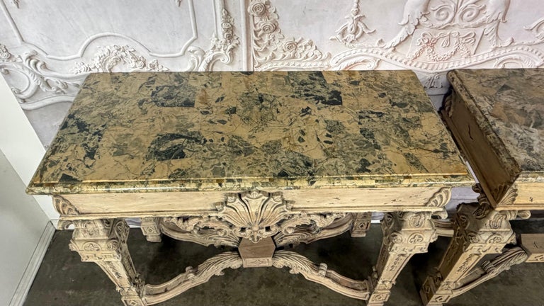 Pair of French Baroque Louis XIV Style Console Tables