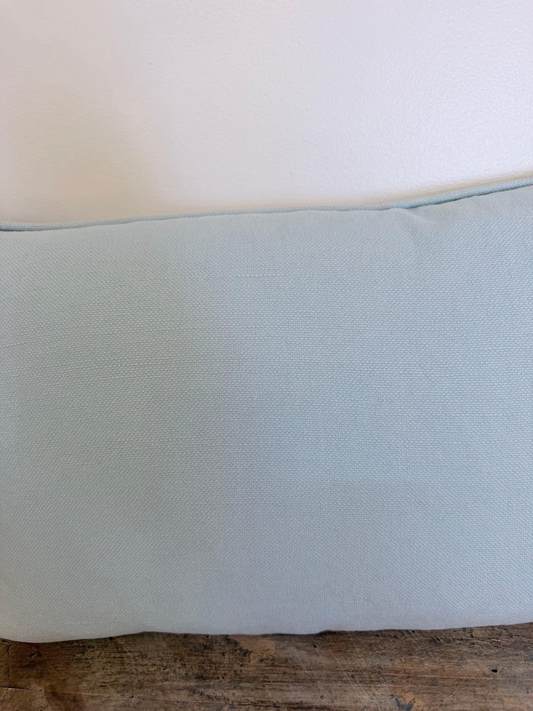 Custom Aquamarine & Gold Fortuny lumbar Pillows