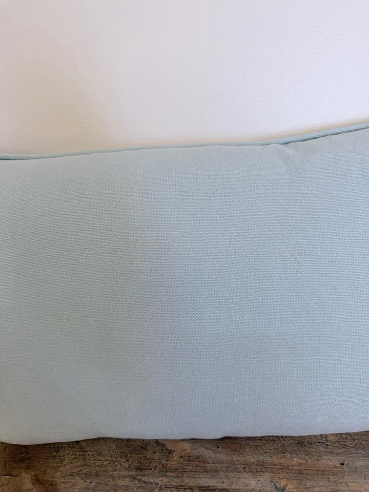 Custom Aquamarine & Gold Fortuny lumbar Pillows