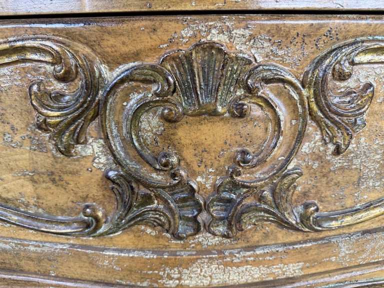 French Rococo Painted and Giltwood Commode