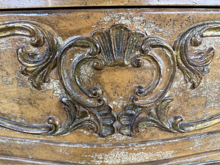 French Rococo Painted and Giltwood Commode