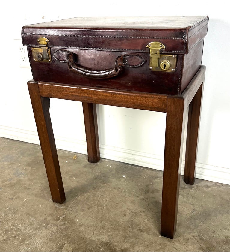 19th C. English Suitcase Side Table