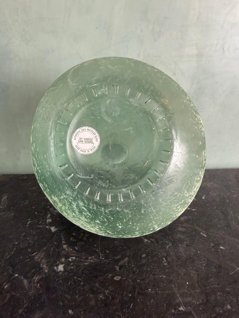 Spanish Seafoam Hand-Blown Glass Vase, Weathered Finish
