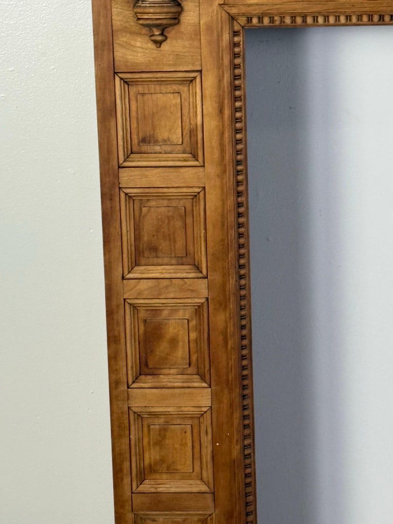 Antique Continental Architectural Wood Fireplace Mantel, 19th Century