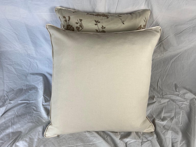 Pair of Venezianina Patterned Gold & Cream Fortuny Pillows