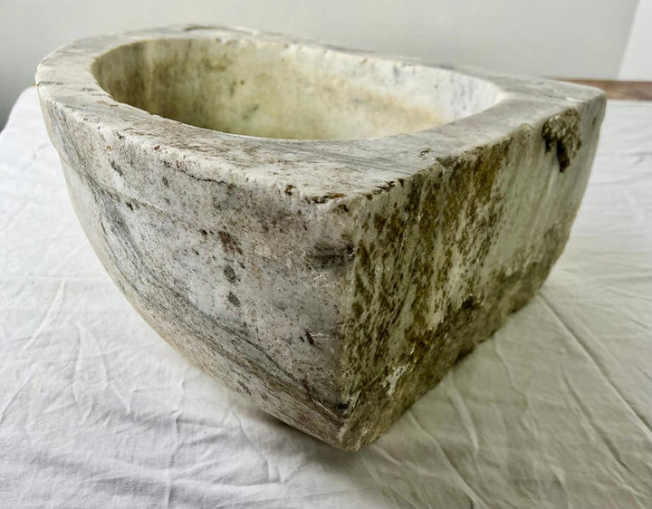 19th C. Hand Chiseled French Stone Sink