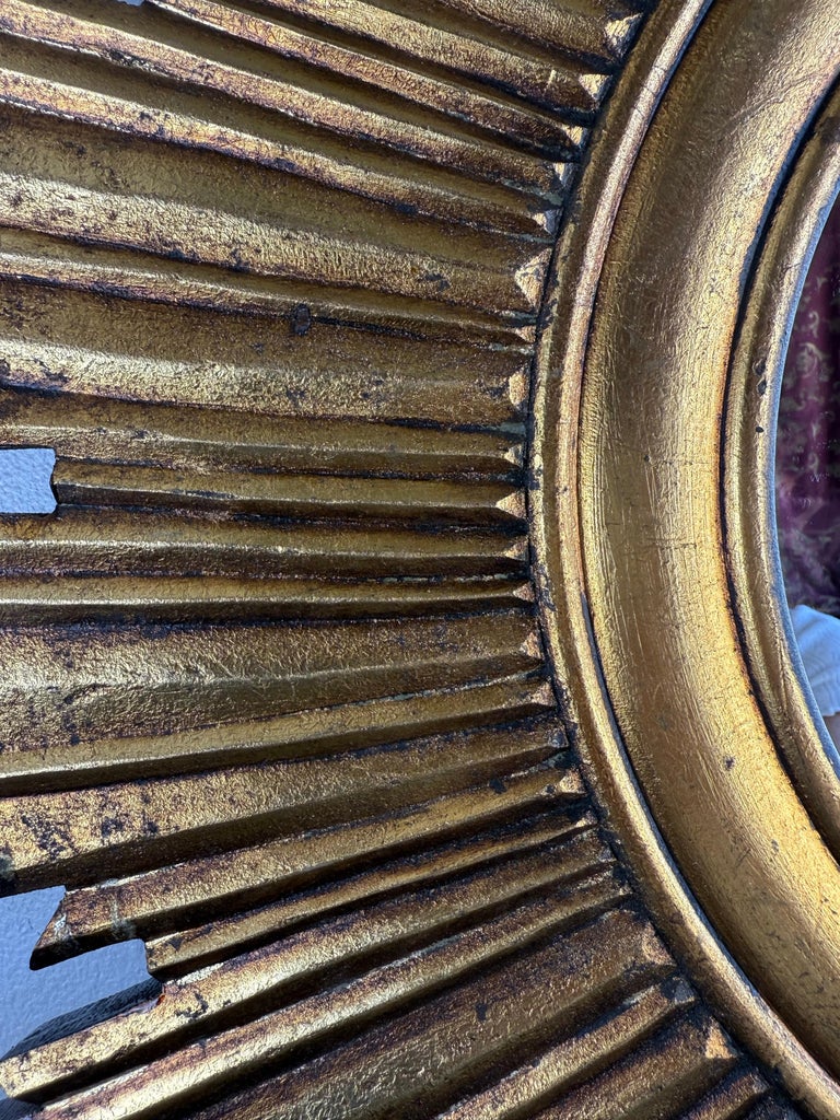Giltwood Sunburst Mirror, Mid-20th Century
