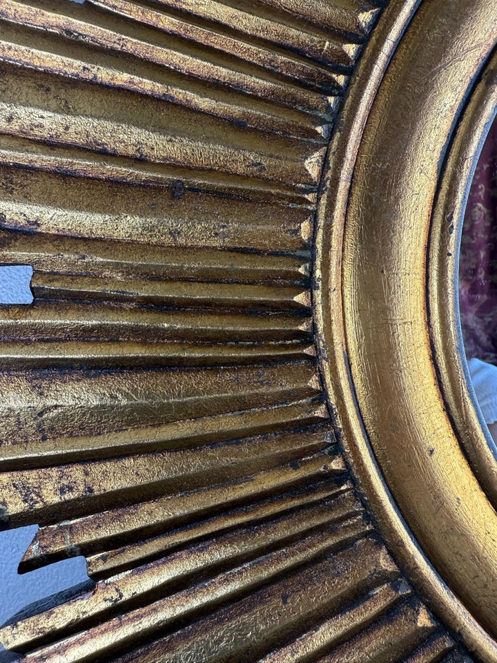 Giltwood Sunburst Mirror, Mid-20th Century