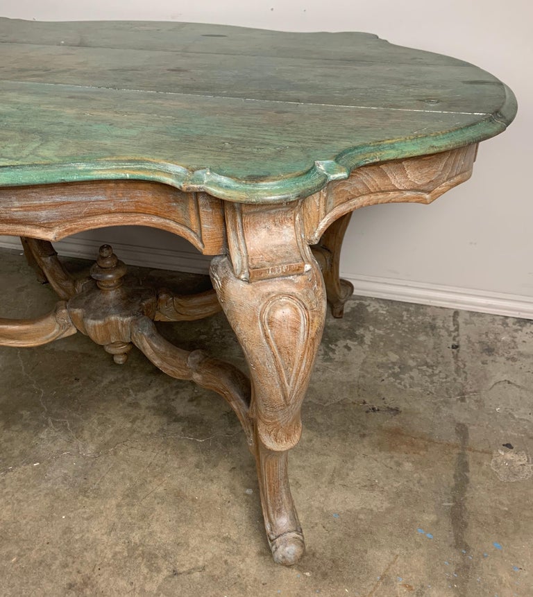 19th Century Painted French Oval Shaped Center Table