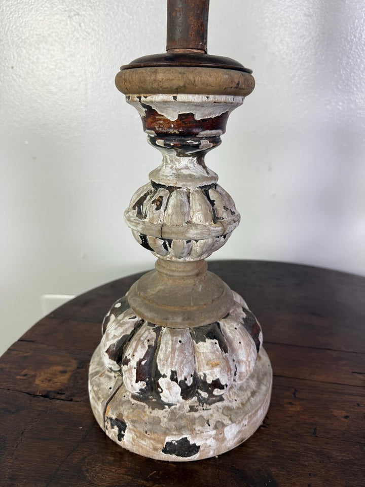 Pair of 19th Century Italian Lanterns with Carved and Painted Bases