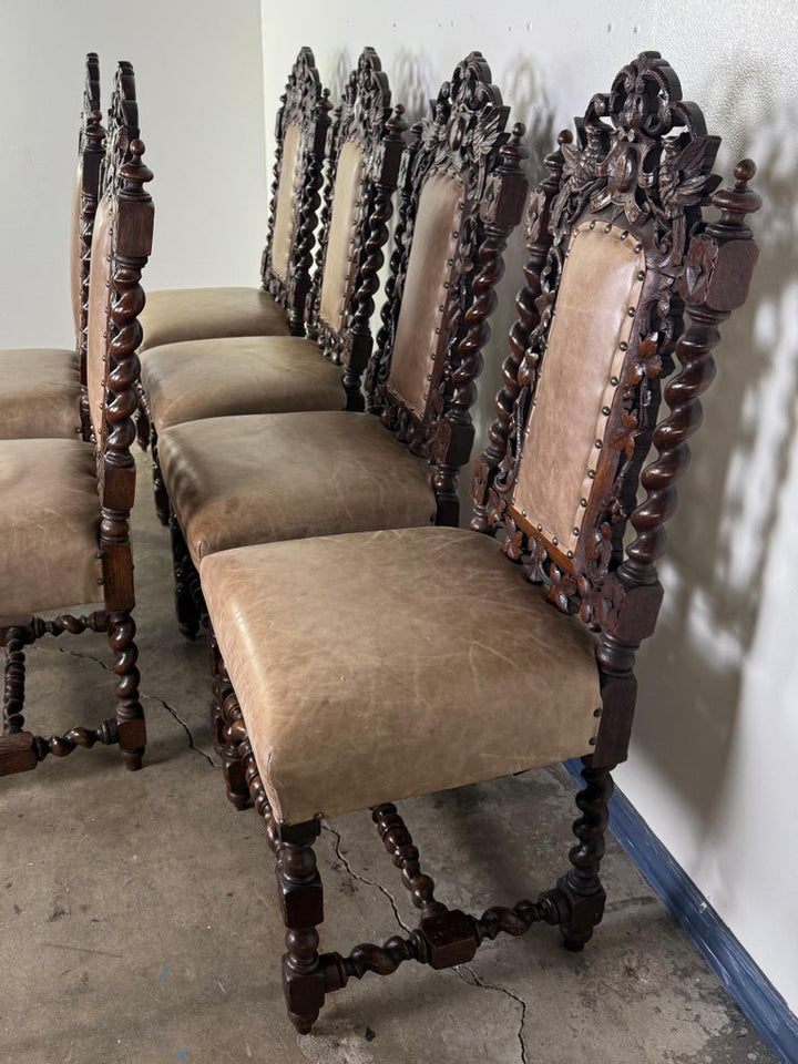 Set of Six 19th C. Renaissance Revival Dining chairs
