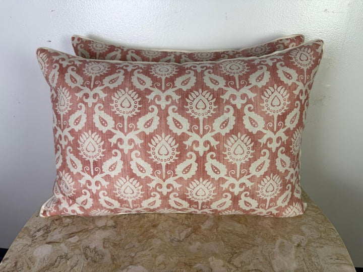Pair of Custom Linen Pillows with Artichoke Print