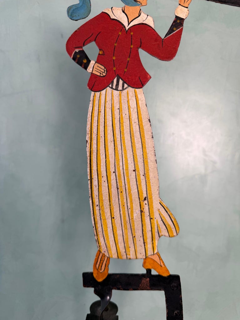 Vintage Folk Art Balancing Telescope Figure Sculpture