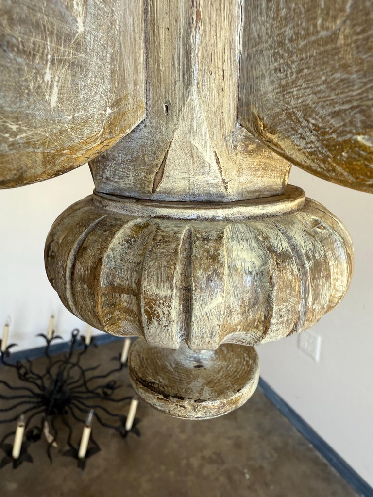 Italian Six-Light Painted and Giltwood Chandelier