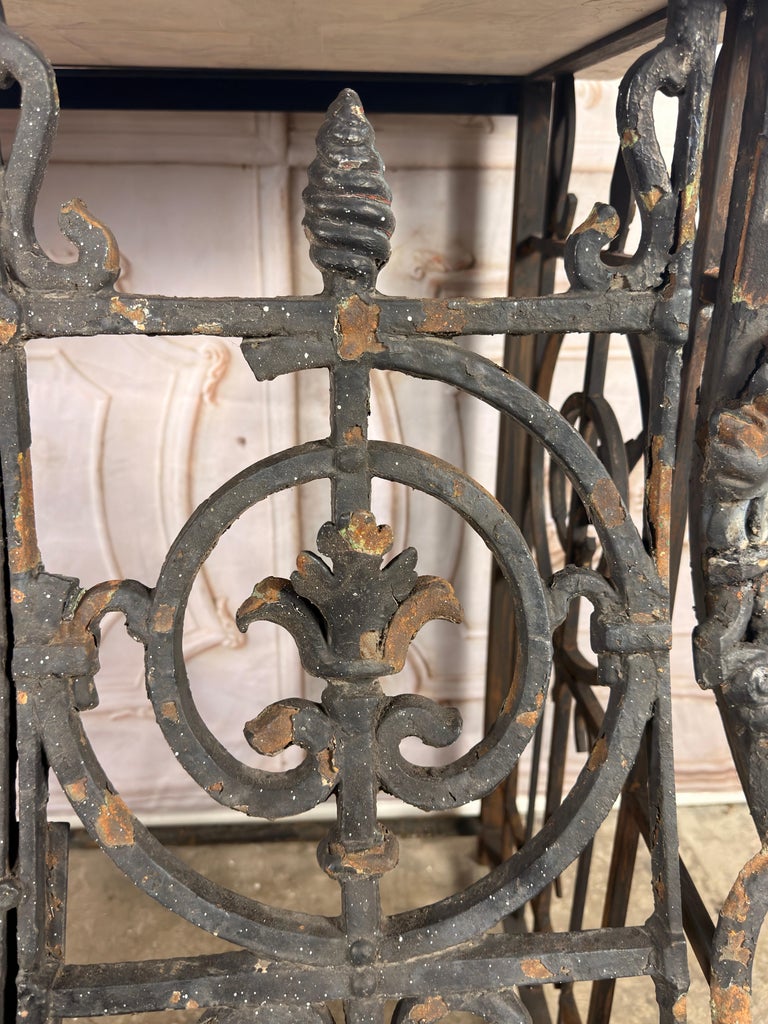 Antique French Console Table, Wrought Iron &amp; Marble, Circa 1880