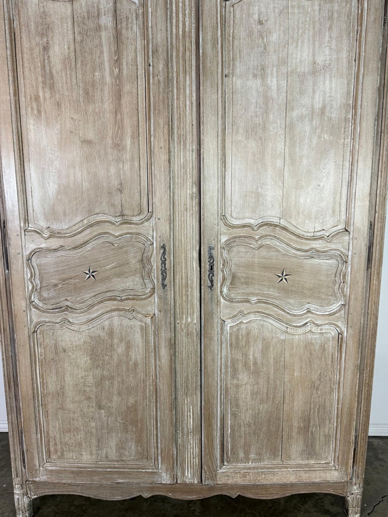 French Provincial Star-Inlaid Armoire, 18th-century