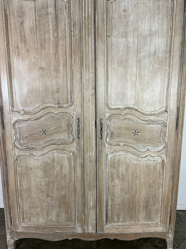 French Provincial Star-Inlaid Armoire, 18th-century