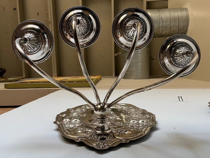 Pair of 19th C. English Silvered Sconces