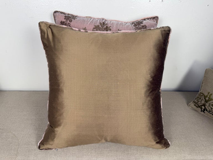 Rare Pink Velvet Fortuny Pillows
