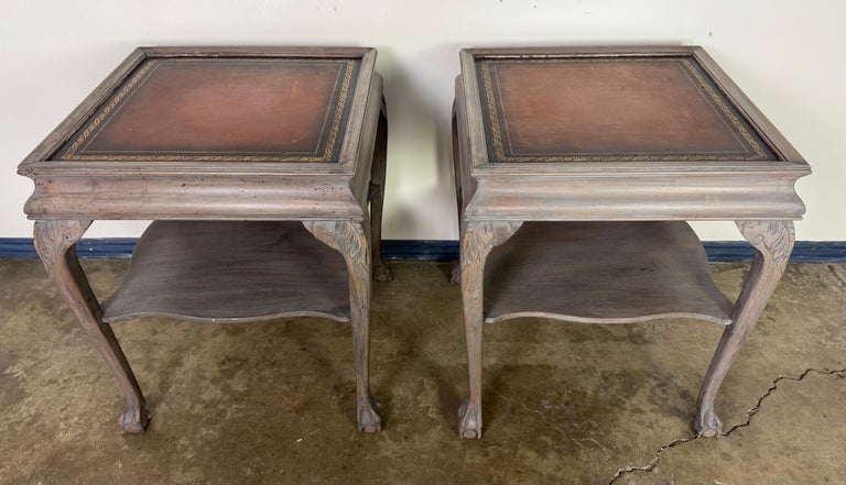 Pair of English Chippendale Style End Tables