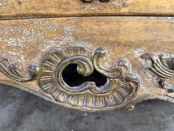 French Rococo Painted and Giltwood Commode