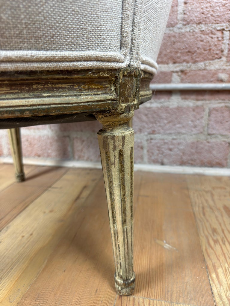 Antique French Louis XVI Petite Corbeille Vanity Chair
