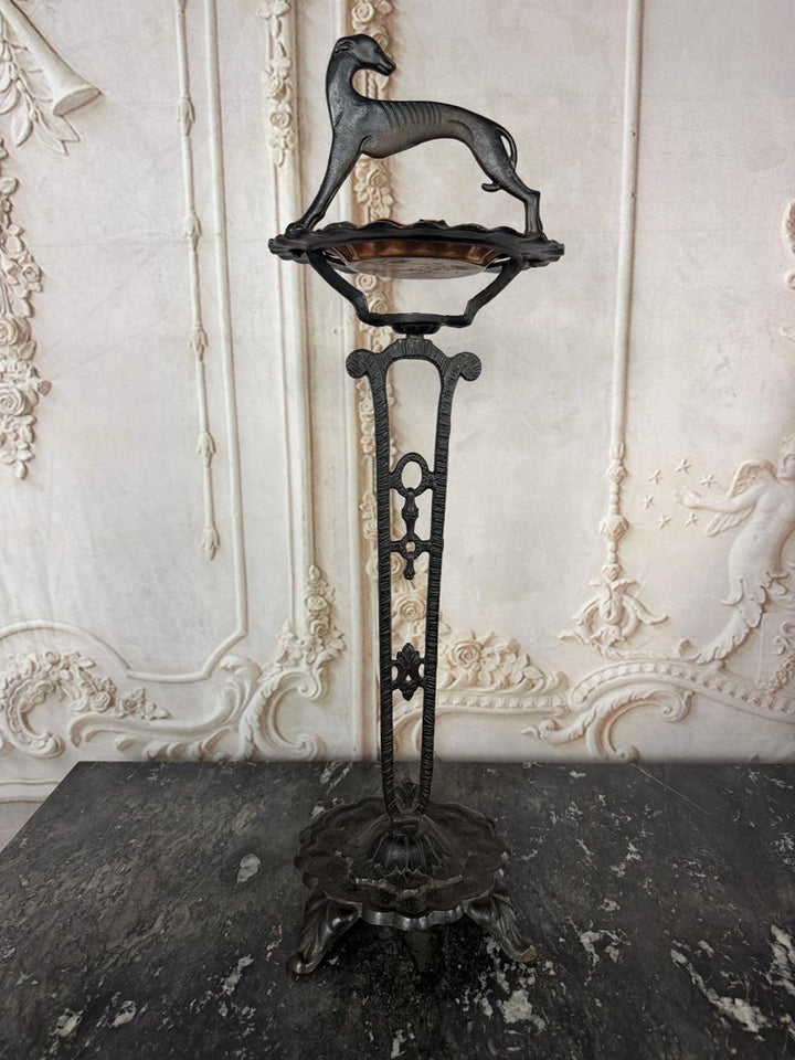 French Art Deco Whippet Smoking Stand, Cast Iron, Circa 1925-1930