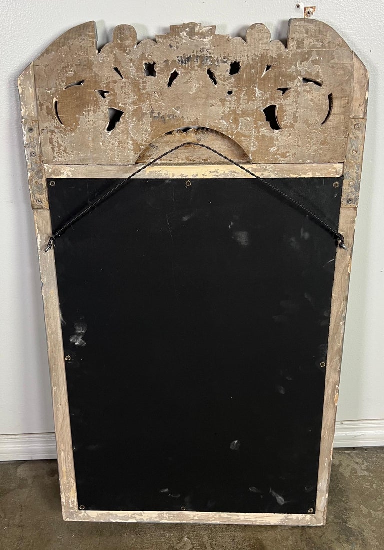 Italian Painted Carved Trumeau Mirror C. 1900's