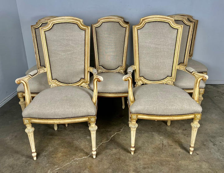 Set of Eight Neoclassical Style Dining Chairs