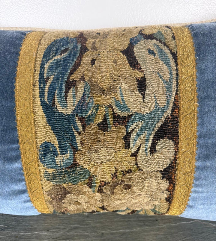 Pair of Pillows with 18th Century French Tapestry Panels by Melissa Levinson