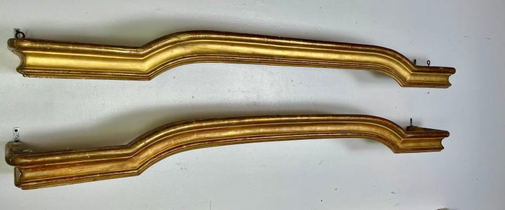 Pair of 19th C. French Gilt Wood Cache Rideauxs "Curtain Covers"