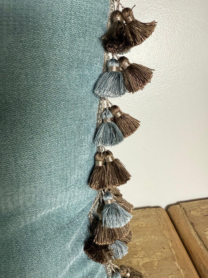 Pair of Custom Velvet Appliqué Pillows by Melissa Levinson