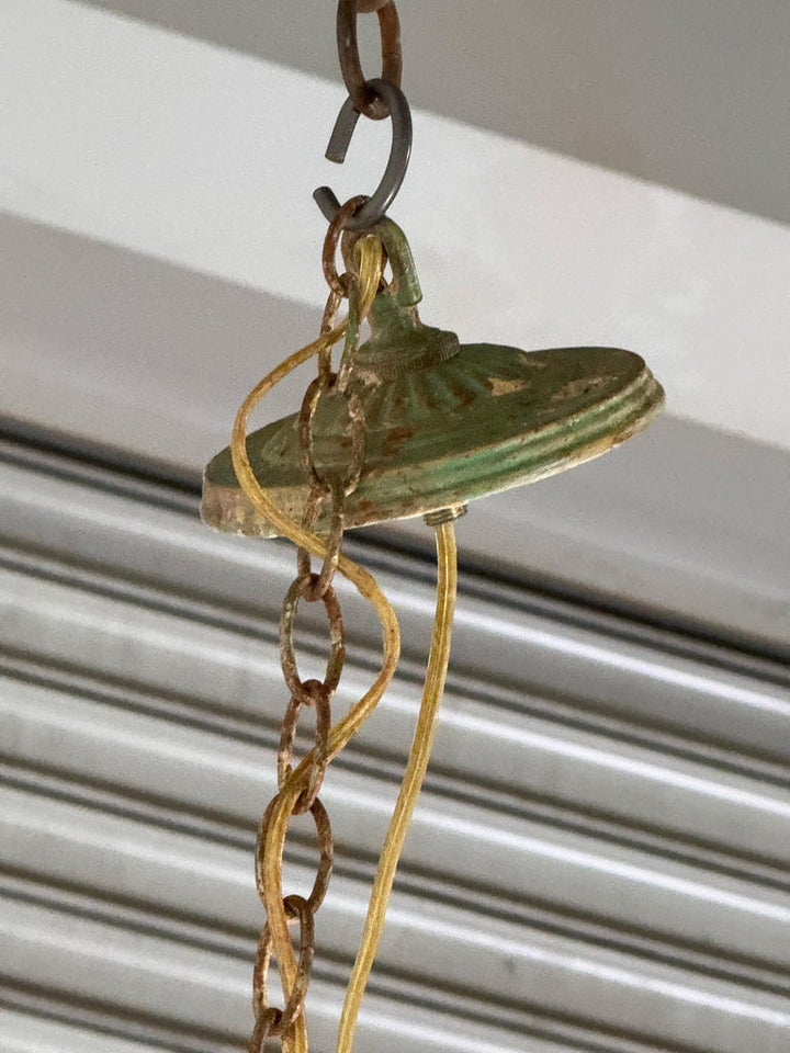 French Giltwood Chandelier w/ Wood Tassels-Pair is Available