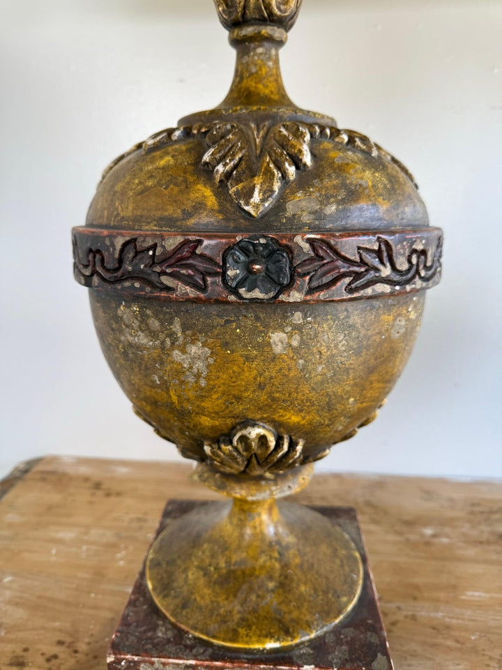 Pair of Hand Painted Lamps w/ Parchment Shades