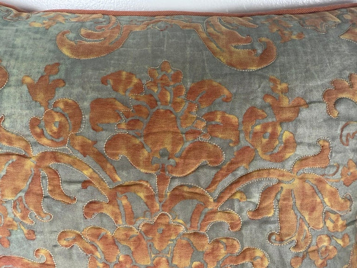 Rare Pair of Vintage Quilted Fortuny Textile Pillows
