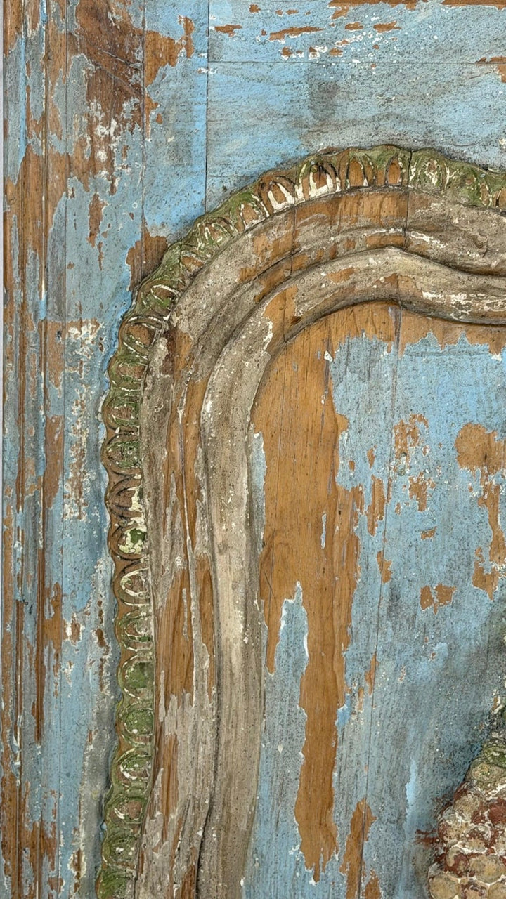 19th Century French Louis XV Rococo Doors with Distressed Wood Finish
