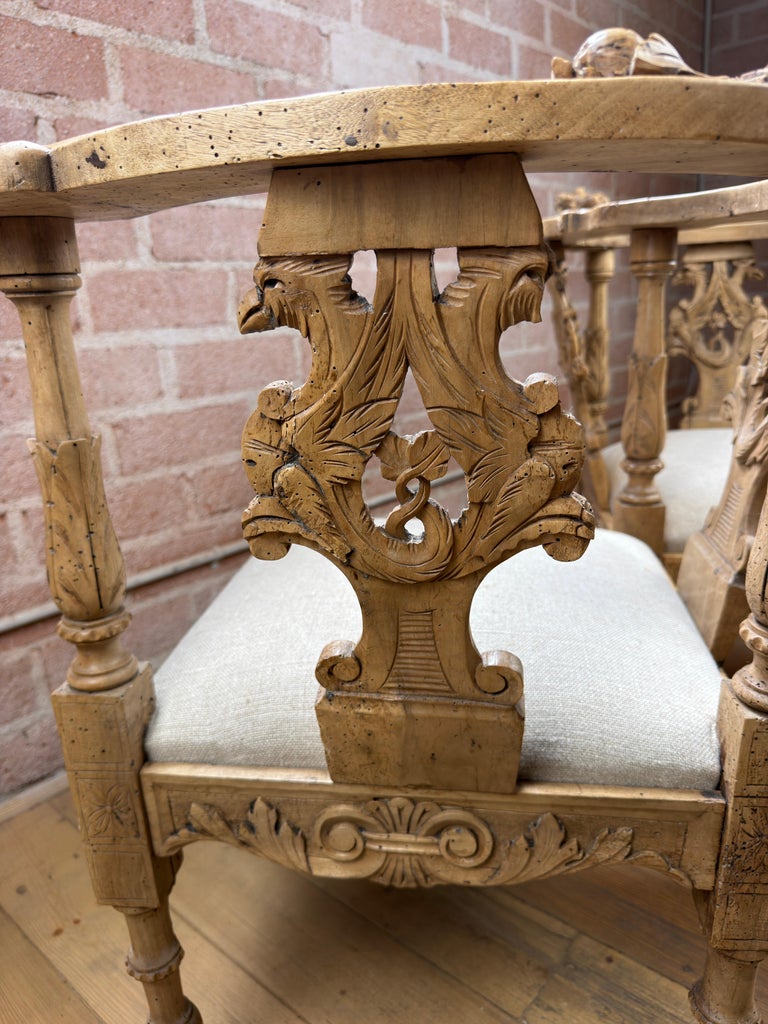 19th Century Italian Renaissance Venetian Tête-à-Tête Courting Bench w/ Cherubs