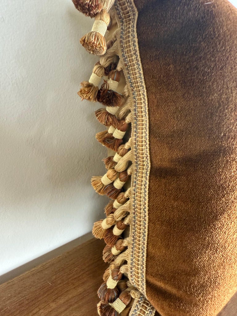 Late 18th Century Tapestry Pillow with Contemporary Velvet and Trim