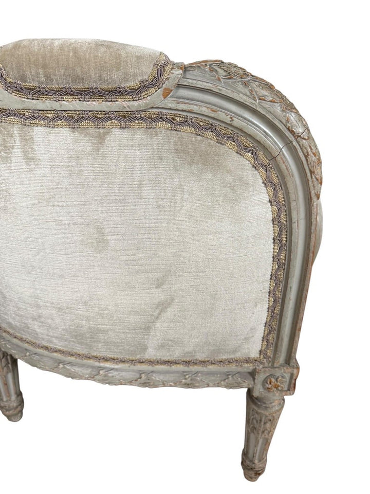 Pair of French Louis XVI Style Painted Bergères