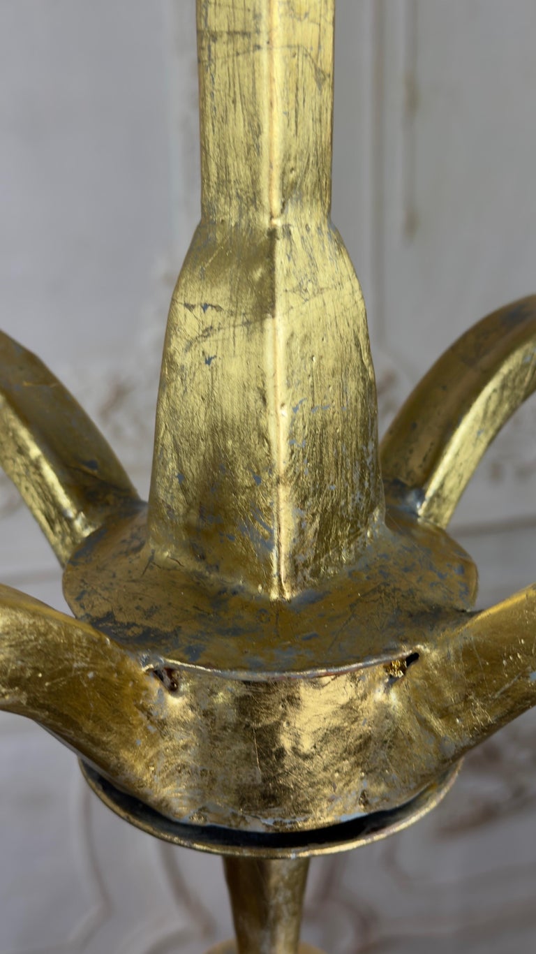 Gilt Gold Metal Leaf Chandelier by Miamar Home