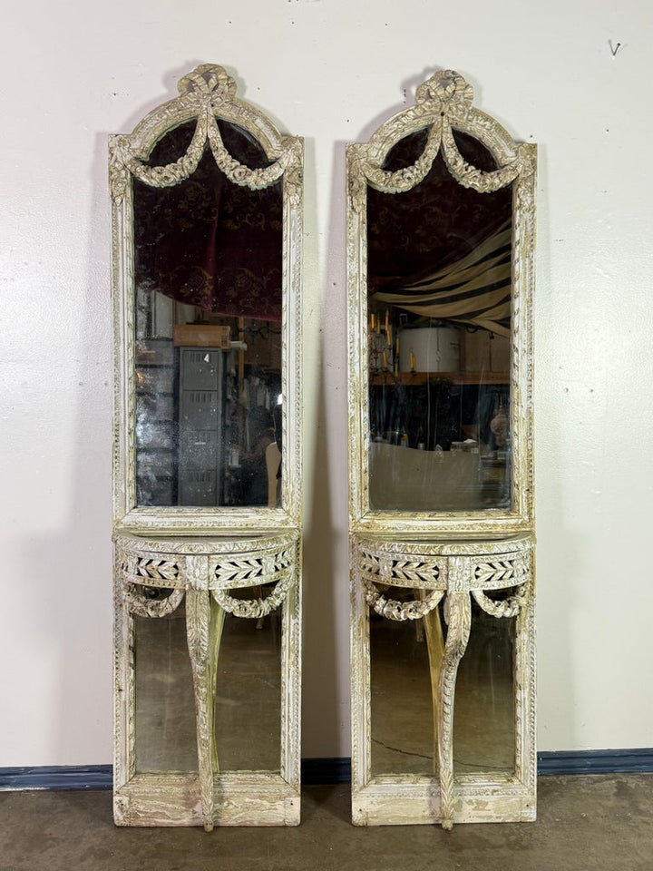 Pair of 19th C. French Louis XVI style Console Mirrors