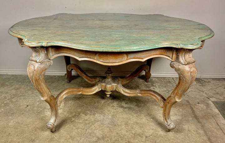 19th Century Painted French Oval Shaped Center Table