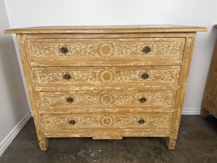 Pair of Swedish Gustavian Painted Four-Drawer Chests of Drawers