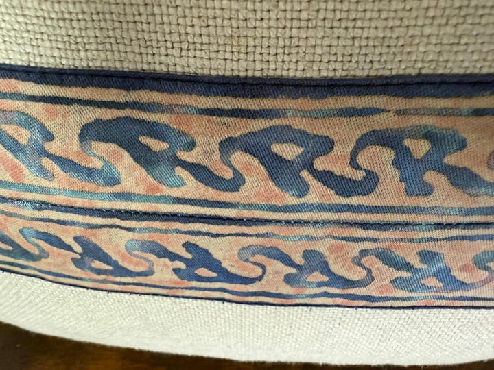 Pair of Petite Linen Pillows with Authentic Vintage Fortuny Stripe